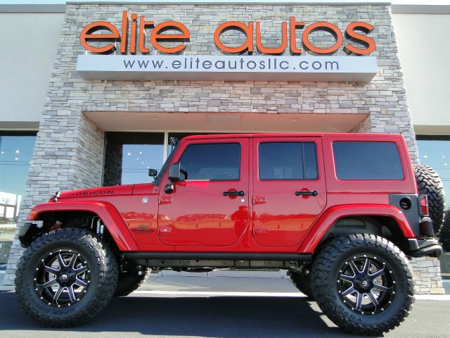 Lifted Red Jeep Wrangler Unlimited